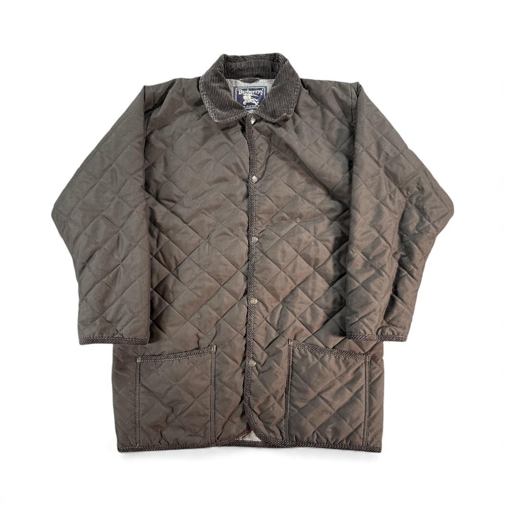 Vintage Burberrys Jacket Mens Small Brown Quilted Barn Coat Made In England 90s
